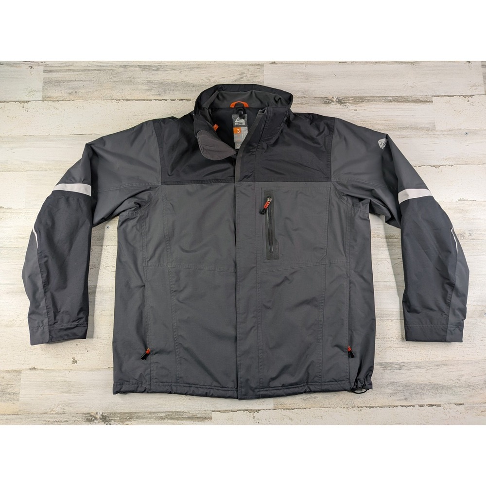 Vintage Nike ACG Jacket Mens XL Storm Fit Level 3 Outer Layer Gray Black